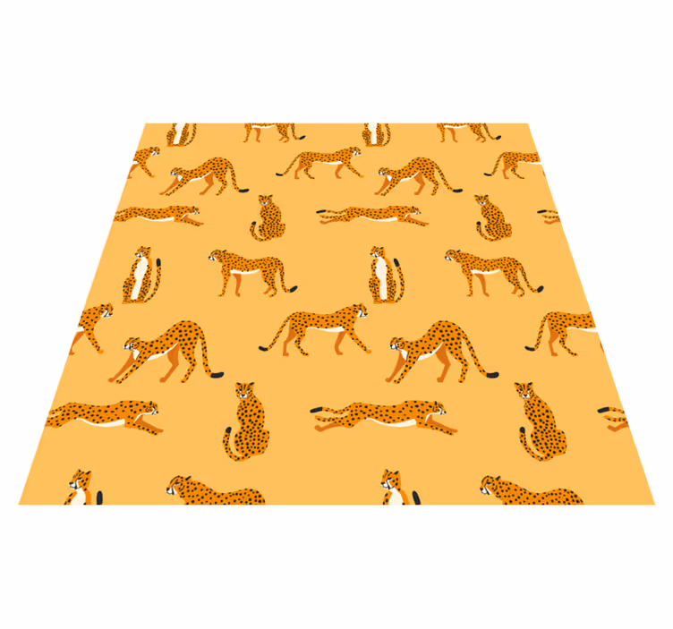 Vinylové koberce zvieratá žlté leopardy grafický vzor - Tenstickers