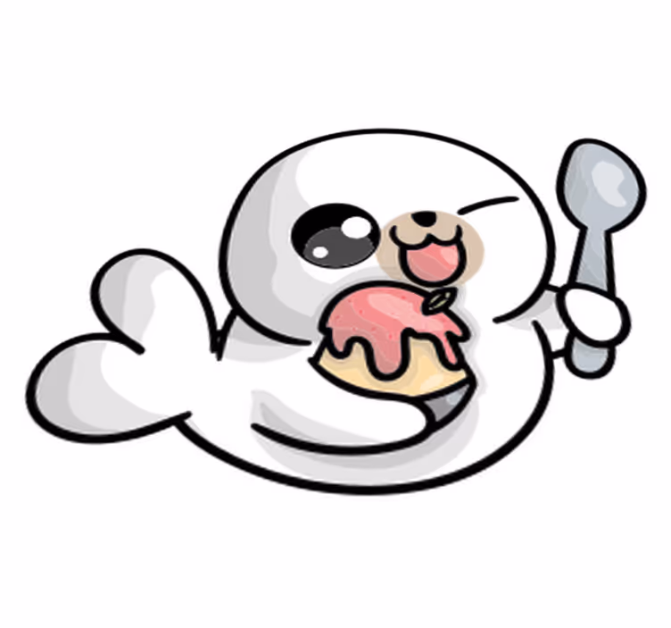 Vinylové koberce zvieratá anime bábätko tuleň - Tenstickers