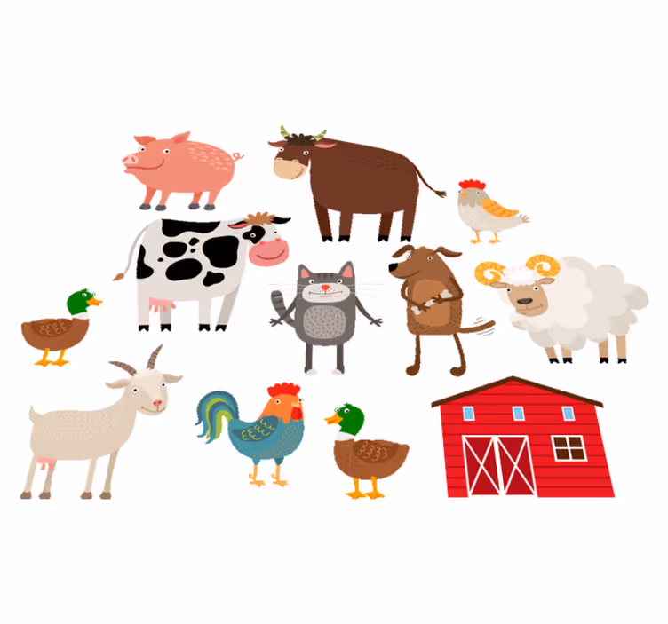 Vinylové koberce zvieratá farmársky set - Tenstickers