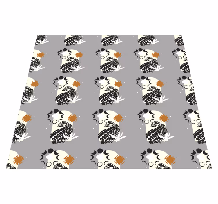Vinylové koberce zvieratá čierny leopard pod mesiacom - Tenstickers