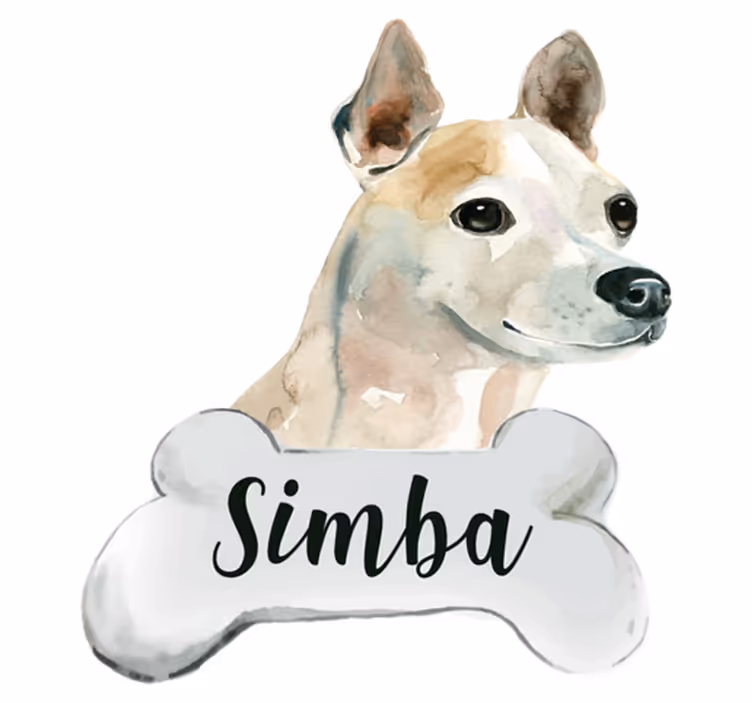 Vinylové koberce zvieratá pes s menom - Tenstickers