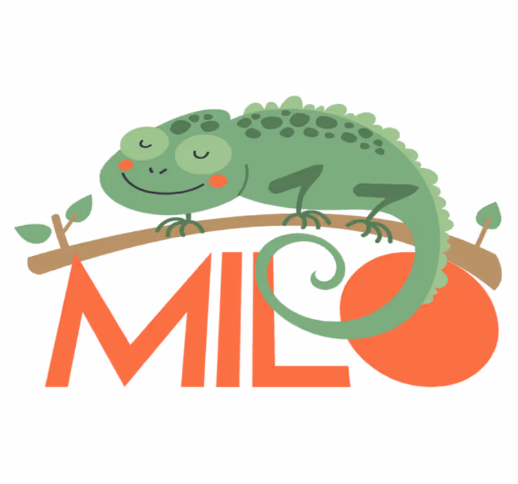 Vinylové koberce zvieratá chameleón s menom - Tenstickers