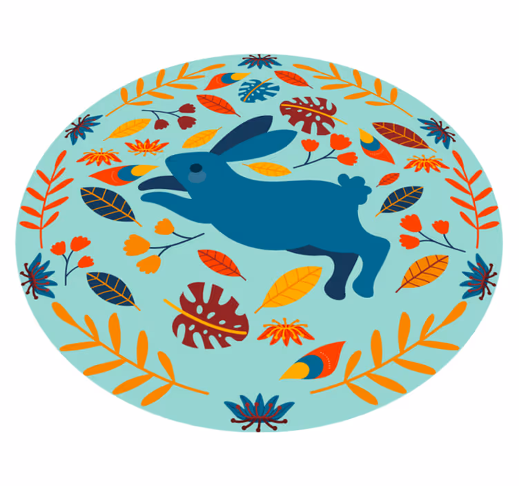 Vinylové koberce zvieratá hravá ilustrácia zajaca - Tenstickers