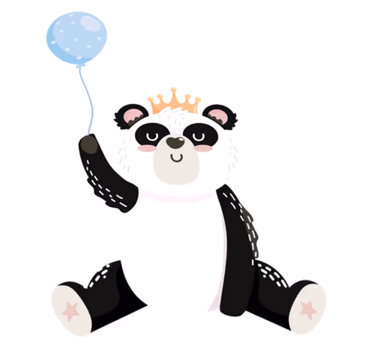 Vinylové koberce zvieratá roztomilá panda balónik - Tenstickers