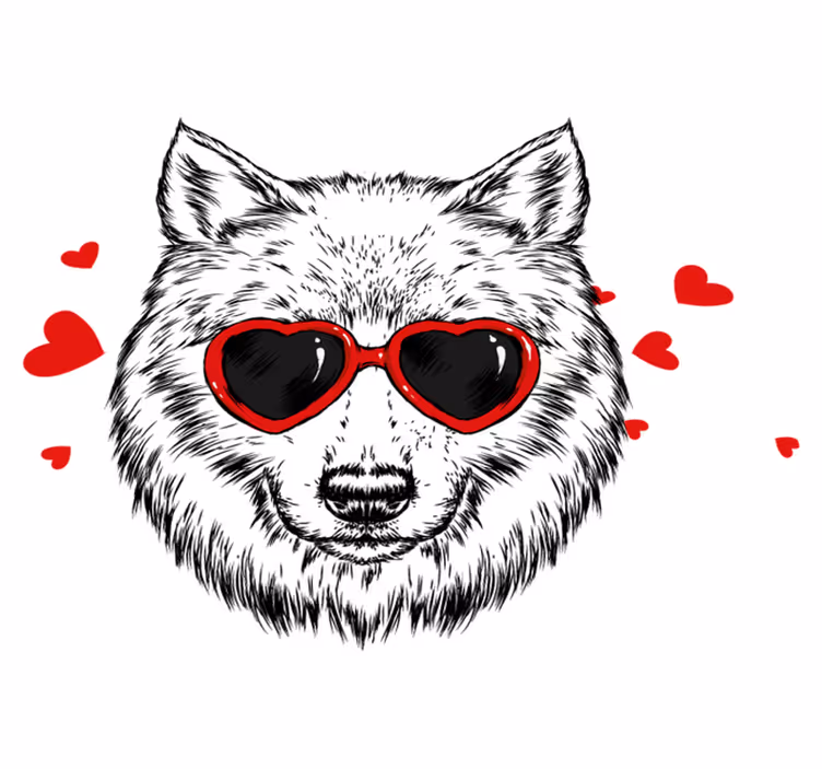 Vinylové koberce zvieratá s hravým vlčím emblémom - Tenstickers