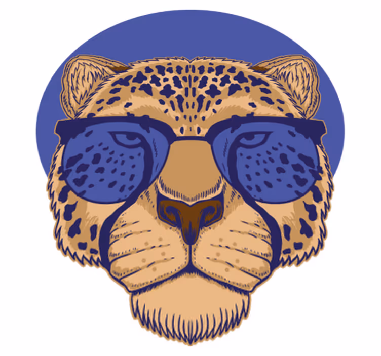 Vinylové koberce zvieratá leopard v okuliaroch - Tenstickers