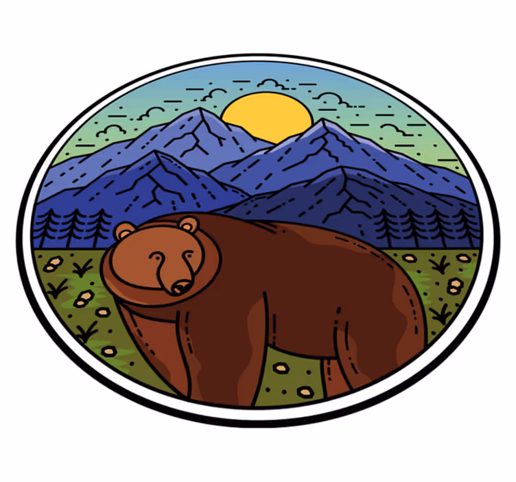 Vinylové koberce zvieratá medveď v krajine - Tenstickers