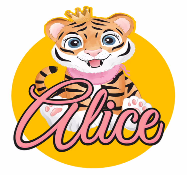 Vinylové koberce zvieratá s roztomilou tigrou ilustráciou - Tenstickers