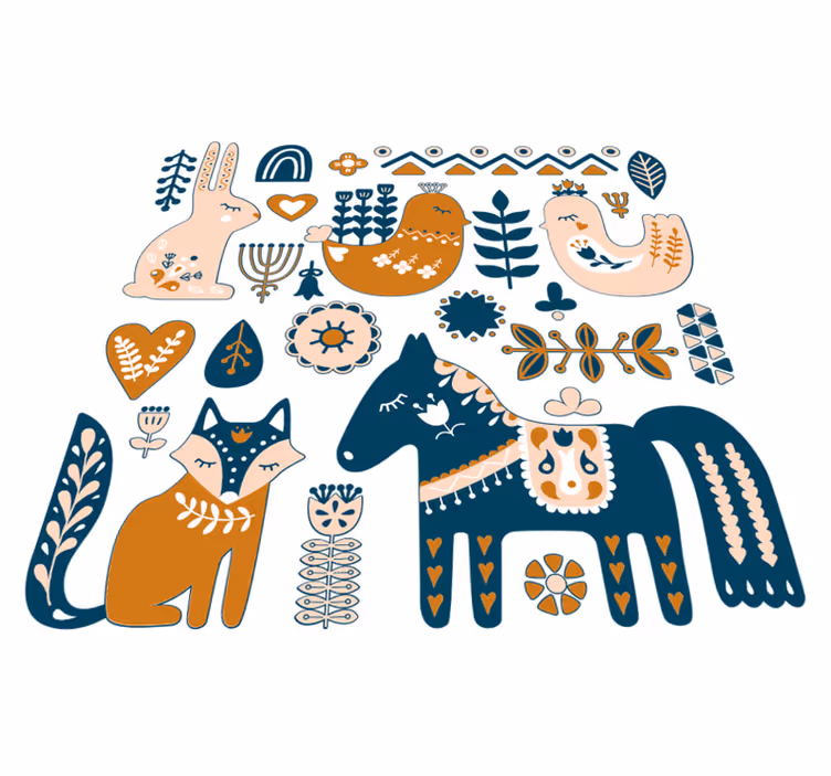Vinylové koberce zvieratá farebné ilustrácie zvierat - Tenstickers