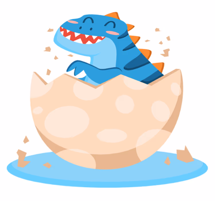 Vinylové koberce zvieratá šťastný vyliahnutý dinosaurus - Tenstickers