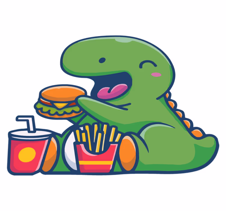 Vinylové koberce zvieratá šťastný zelený dinosaurus - Tenstickers