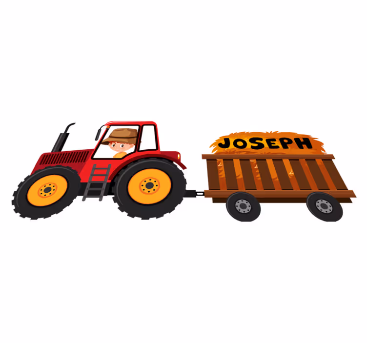 Vinylové koberce zvieratá traktor s senom - Tenstickers