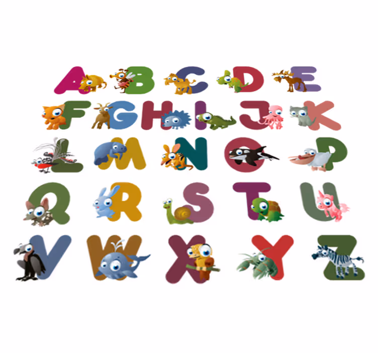 Vinylové koberce zvieratá abeceda zvierat - Tenstickers