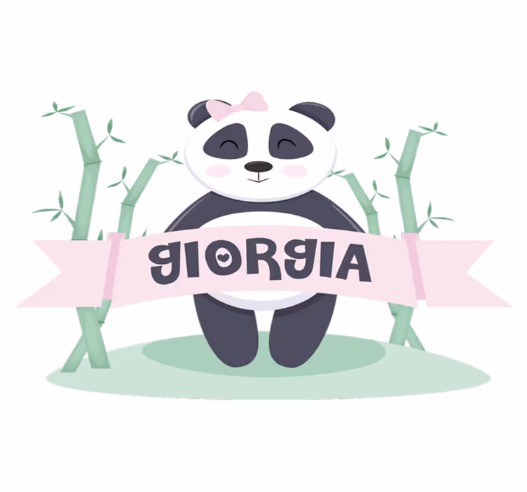 Vinylové koberce zvieratá dievčatko s menom panda - Tenstickers