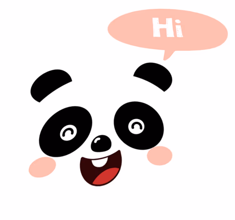 Vinylové koberce zvieratá panda hovorí ahoj - Tenstickers