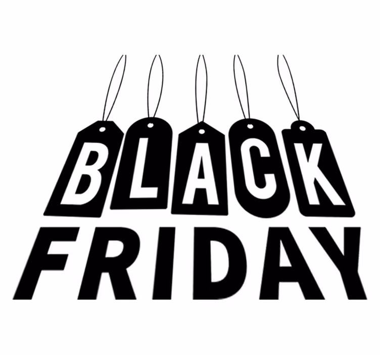 Vinylový koberec black friday Čierno-biely text - Tenstickers