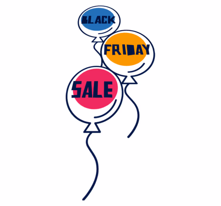 Vinylový koberec black friday farebné balóniky - Tenstickers