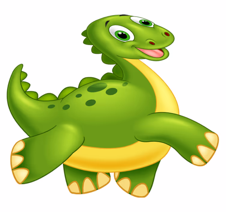 Vinylové koberce zvieratá roztomilý zelený dinosaurus - Tenstickers