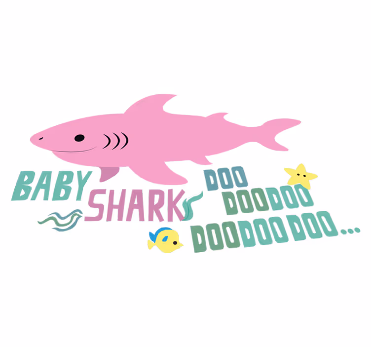 Vinylové koberce zvieratá text piesne baby shark - Tenstickers