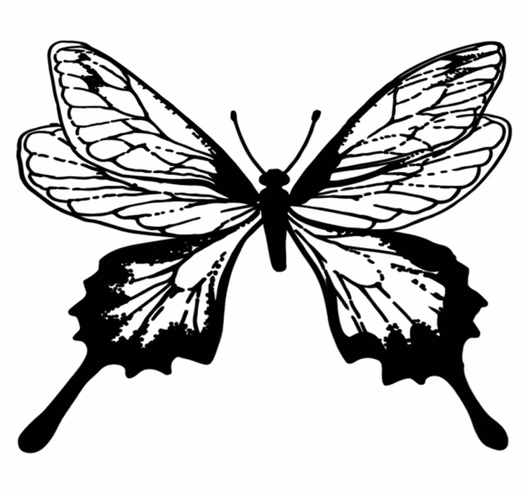 Vinylové koberce zvieratá elegantný motýľový obrys - Tenstickers