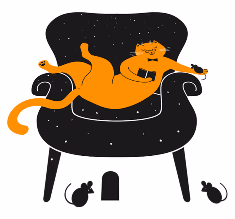 Vinylové koberce zvieratá mačka a myš - Tenstickers