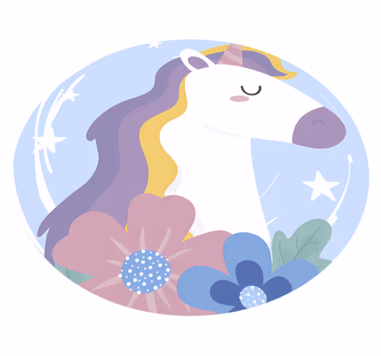 Vinylové koberce zvieratá žiarivý jednorožec - Tenstickers