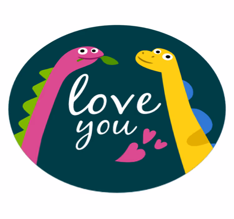 Vinylové koberce zvieratá milujem ťa dinosaura - Tenstickers