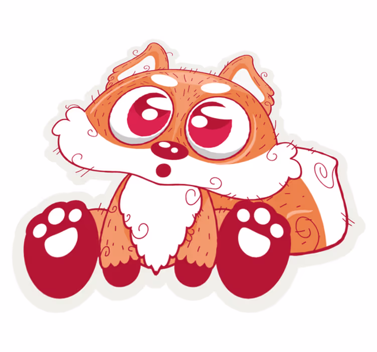 Vinylové koberce zvieratá roztomilý anime líšak - Tenstickers