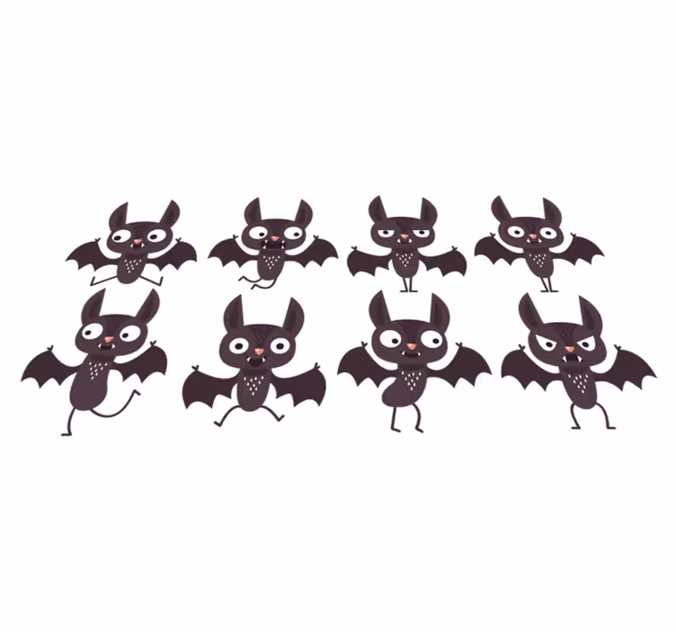 Vinylový koberec halloween veselá svorka netopierov - Tenstickers