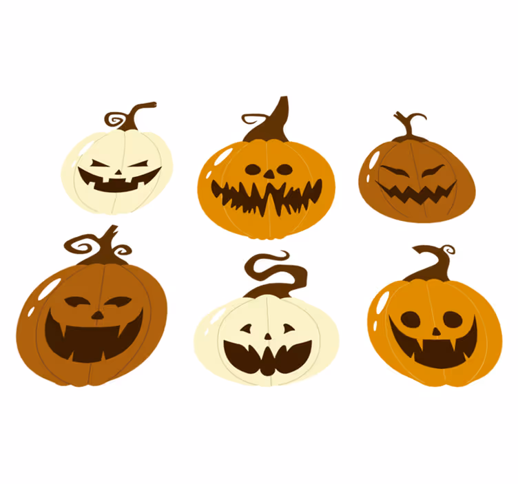 Vinylový koberec halloween s desivými tekvicami - Tenstickers