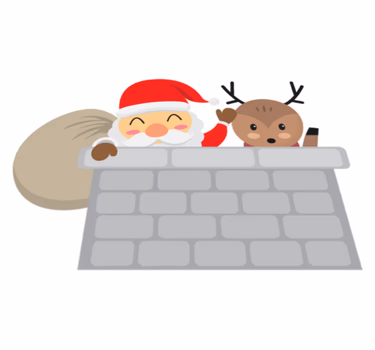 Vianočný vinylový koberec santa a sobi - Tenstickers