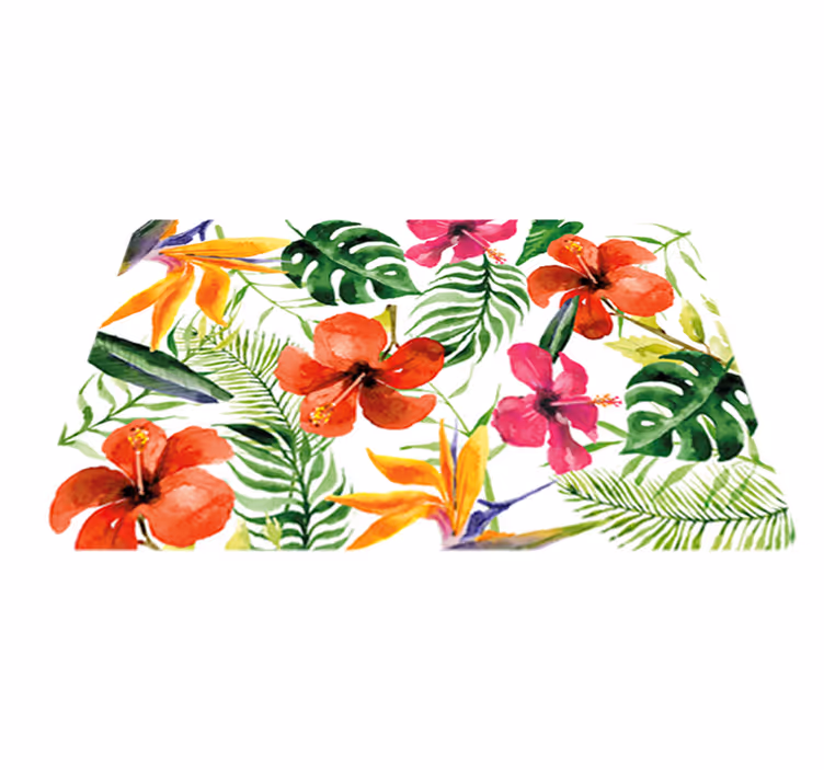 Vinylový koberec s kvetmi farebná monstera - Tenstickers