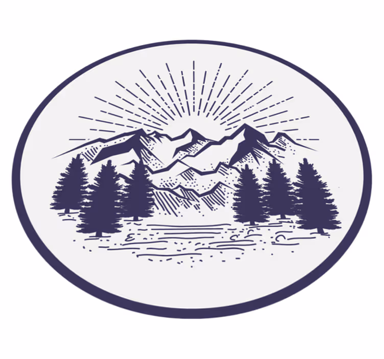 Vinylový koberec s kvetmi v tvare hory - Tenstickers