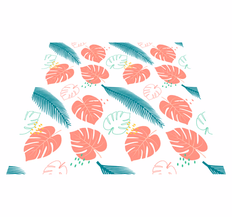 Vinylový koberec s kvetmi v ružovom tropickom vzore - Tenstickers