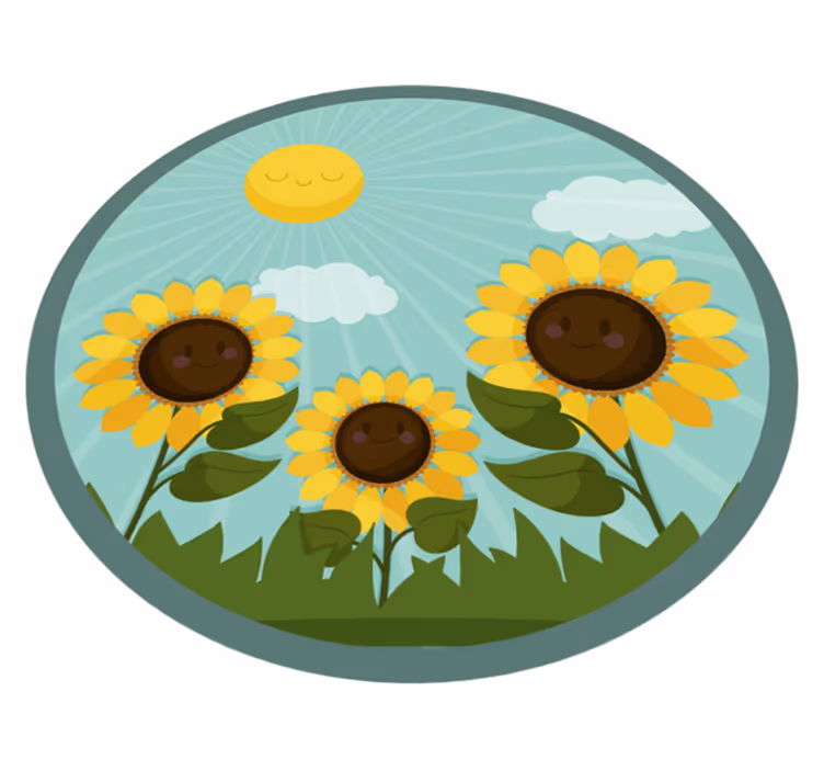 Vinylový koberec s kvetmi kvety na slnku - Tenstickers
