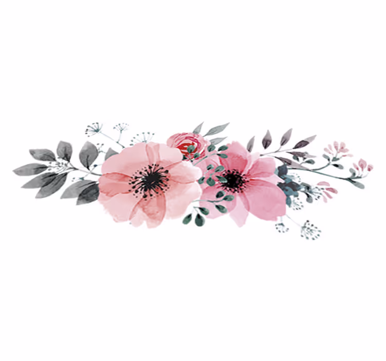 Vinylový koberec s kvetmi aquarella maky - Tenstickers