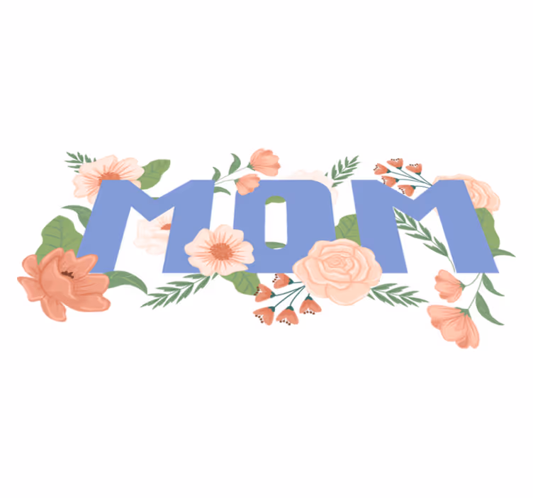 Vinylový koberec s kvetmi ilustrovaný pre mamu - Tenstickers