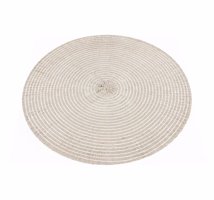 Vinylový koberec minimalisticky krémový pletený kruh - Tenstickers
