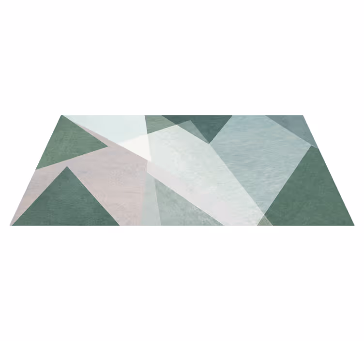 Vinylový koberec s geometrickými tvarmi v šalviovej zelenej - Tenstickers