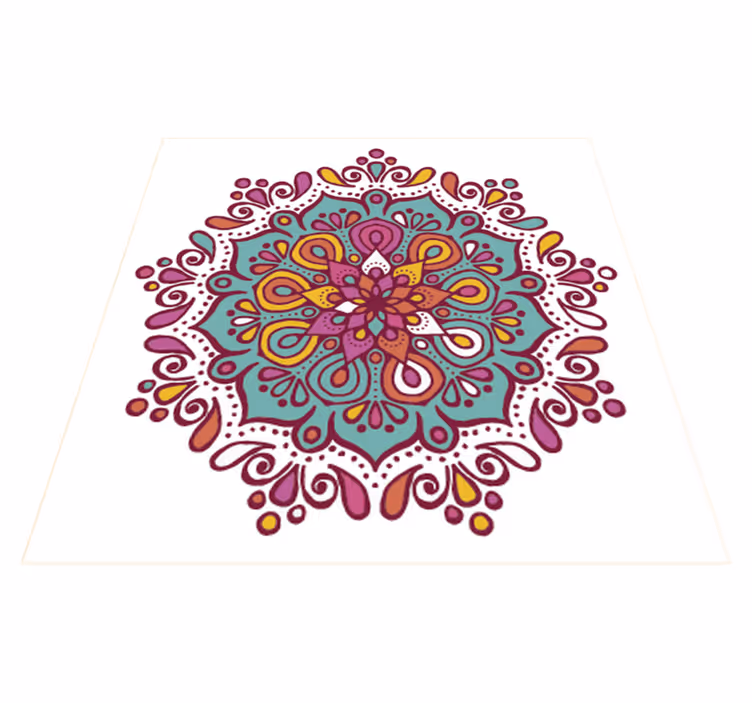 Vinylový koberec do kuchyne farebná dlažbová mandala - Tenstickers