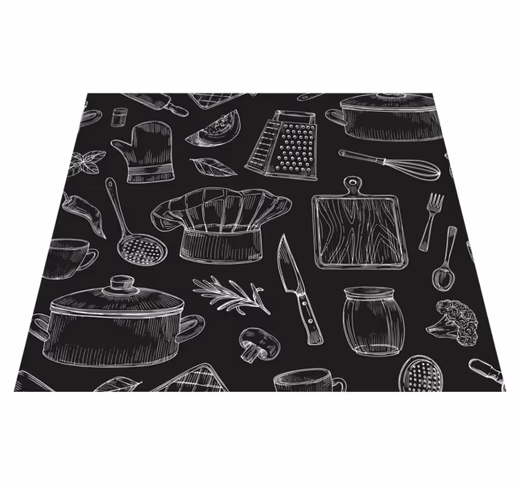 Vinylový koberec do kuchyne elegantné príbory - Tenstickers