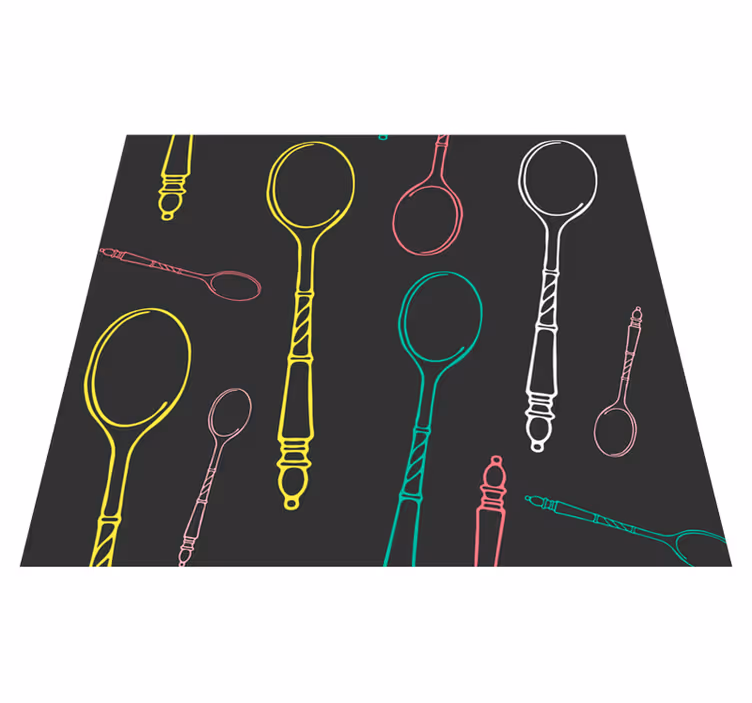 Vinylový koberec do kuchyne s farebnými lyžicami - Tenstickers