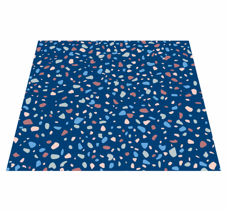 Vinylový koberec do kuchyne tmavomodrý terazzo - Tenstickers