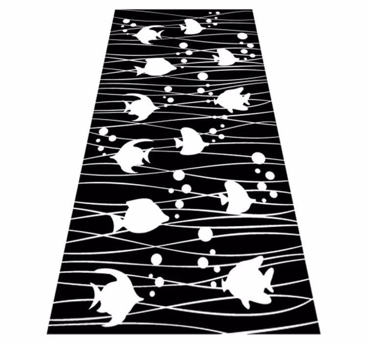 Vinylový koberec do kúpeľne ryby a bubliny - Tenstickers