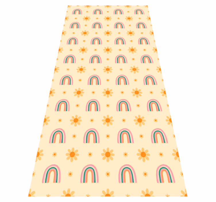 Vinylový koberec s kvetmi a dúhami - Tenstickers