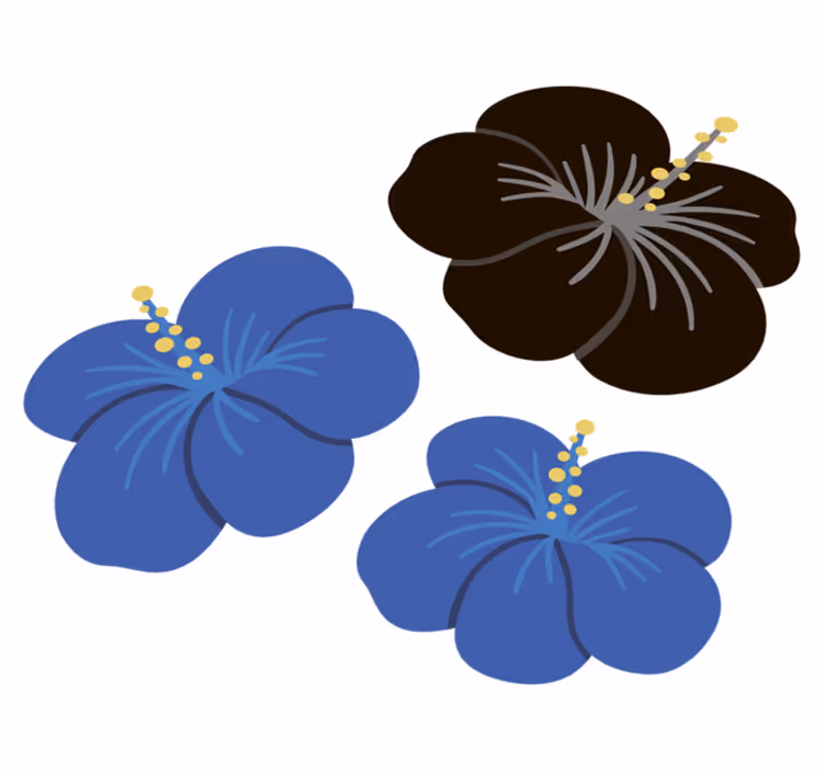 Vinylový koberec s kvetmi hibiskusová kvetinová kompozícia - Tenstickers