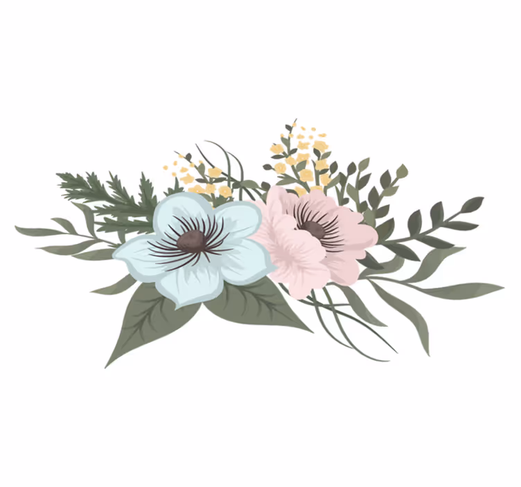 Vinylový koberec s kvetmi botanické usporiadanie - Tenstickers