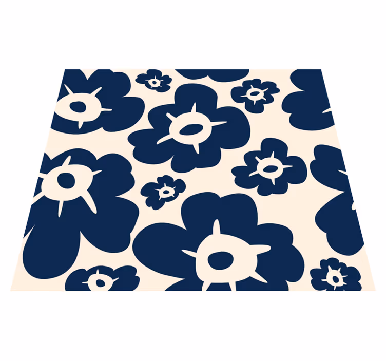 Vinylový koberec do spálne tmavomodrý mak - Tenstickers