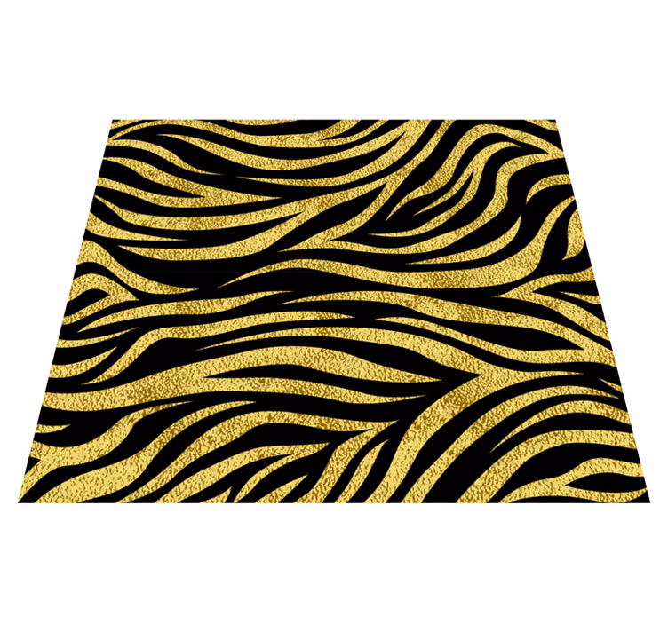 Vinylový koberec zvierací vzor zlatá zebra - Tenstickers