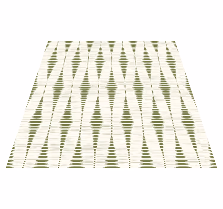 Vinylový koberec s geometrickými tvarmi machovo zelený ikat - Tenstickers